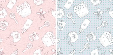 Baby girl/boy pattern clipart