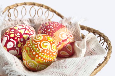 Basket full of Easter eggs clipart