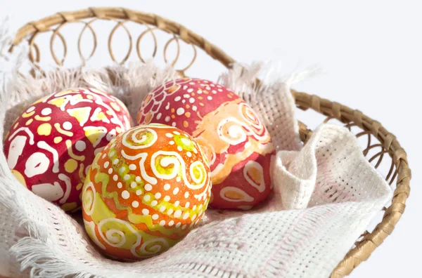 Basket full of Easter eggs — Stock Photo, Image