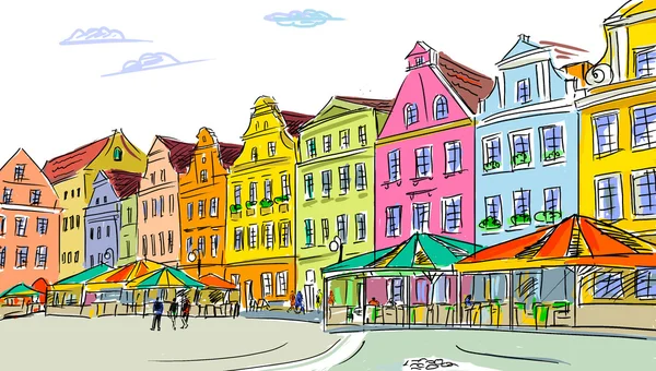 Illustration zur Altstadt — Stockfoto