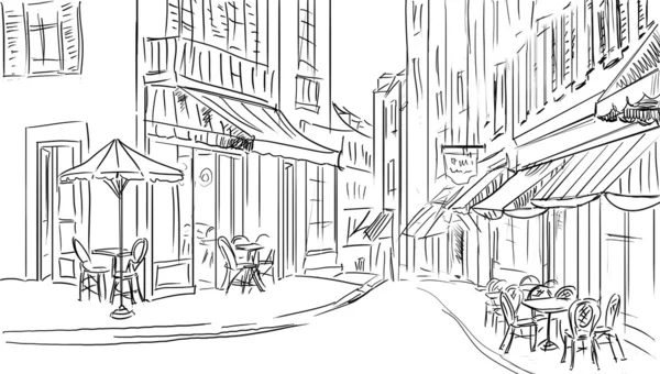 Old town - illustration sketch — Stock Photo, Image