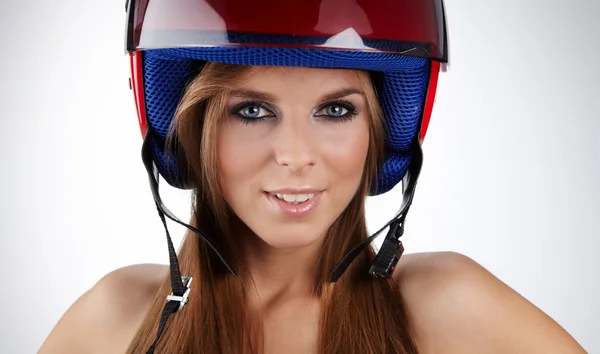 Sexy motociclista — Fotografia de Stock