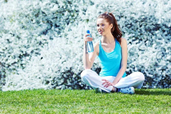 Young Woman Resting After fitness — Stock Photo, Image