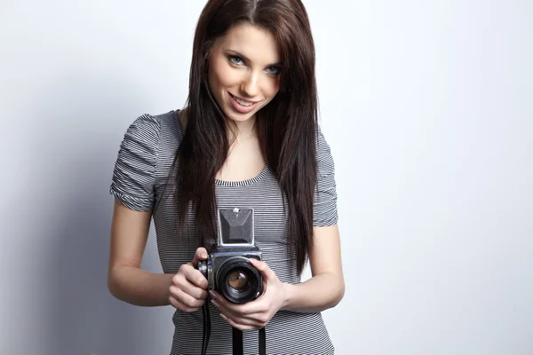 stock image Woman with camera