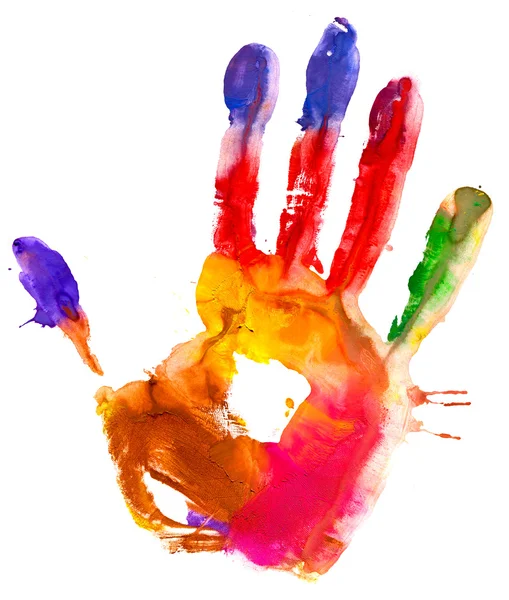 Tisk barevný ruka. — Stock fotografie
