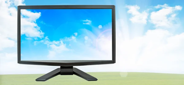 Monitor con el contraste de la pantalla — Foto de Stock