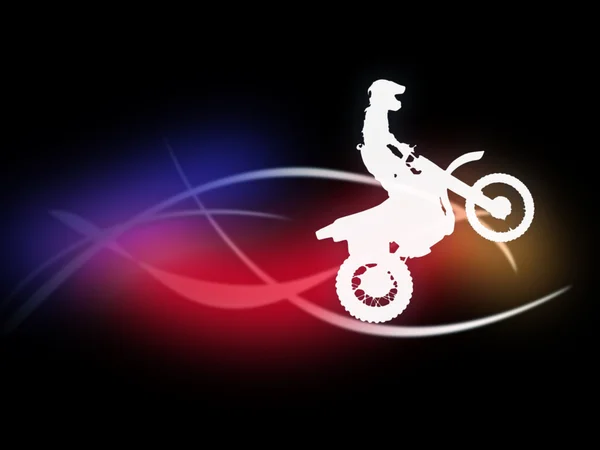 Bir adam bir motosiklet silüeti — Stok fotoğraf
