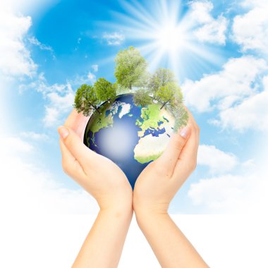 Concept Save green planet. clipart