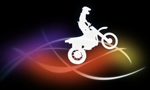 Silhouette eines Mannes auf einem Motorrad — Stockfoto