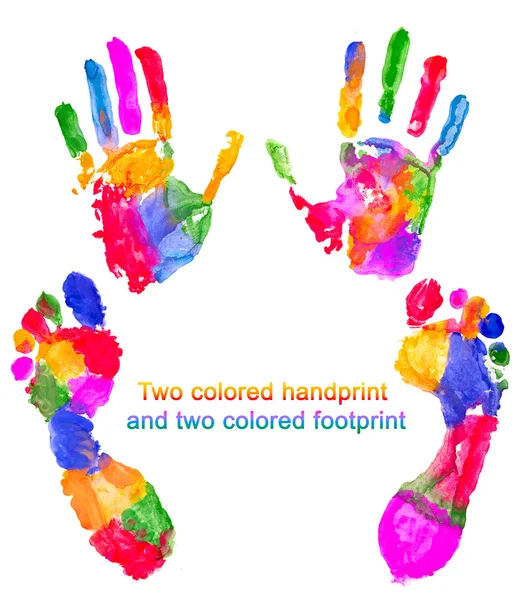 Handprint és lábnyom — Stock Fotó