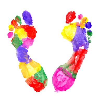 Multi Colored footprints clipart