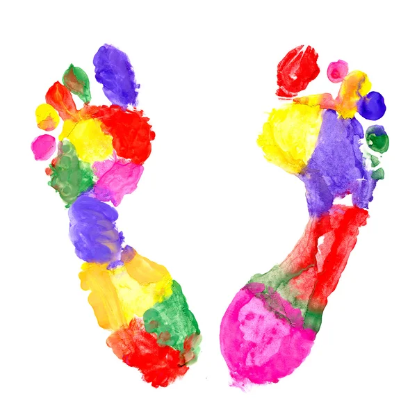 Multi-színes lábnyomok — Stock Fotó
