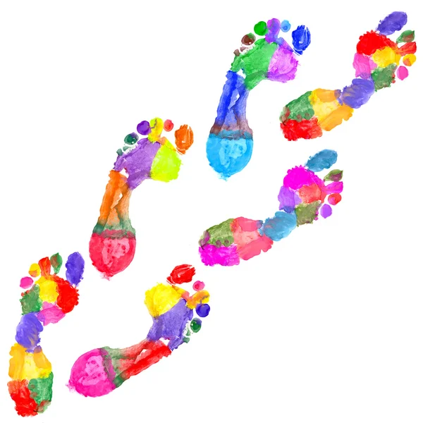 Multi Colored footprints — Stock Photo, Image