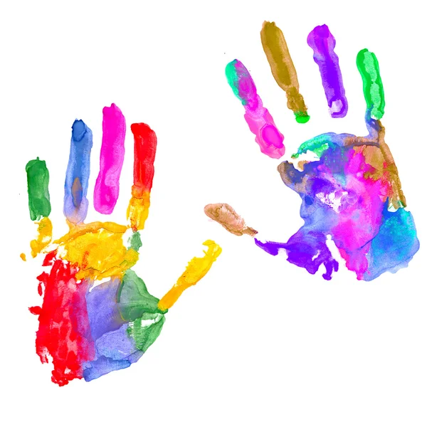 Impressão de mão multicolorida — Fotografia de Stock