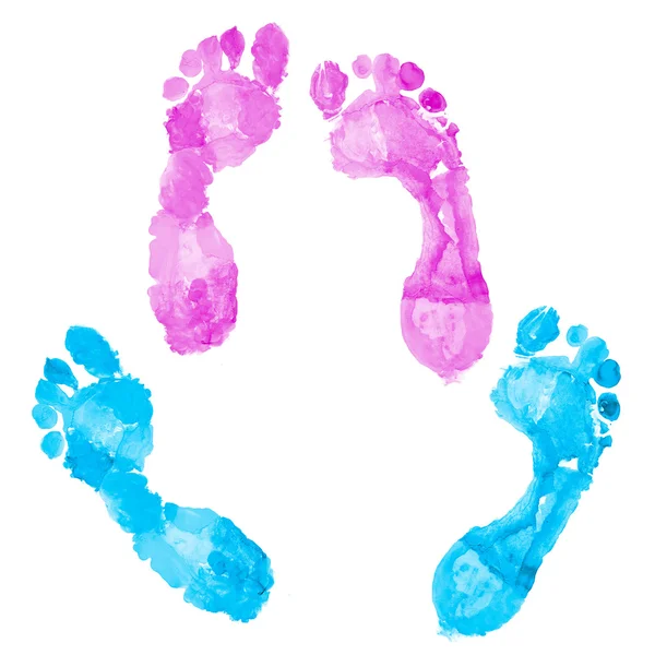 Twee paren van footprints — Stockfoto