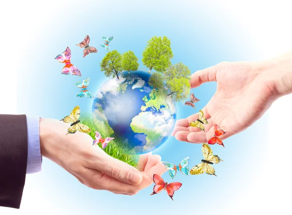 The earth in human hands — Stock Photo, Image