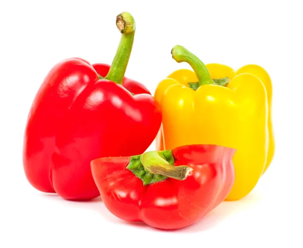 Red and yellow sweet peppers — Stock Photo, Image