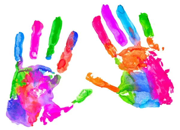 Impressão de mão multicolorida — Fotografia de Stock