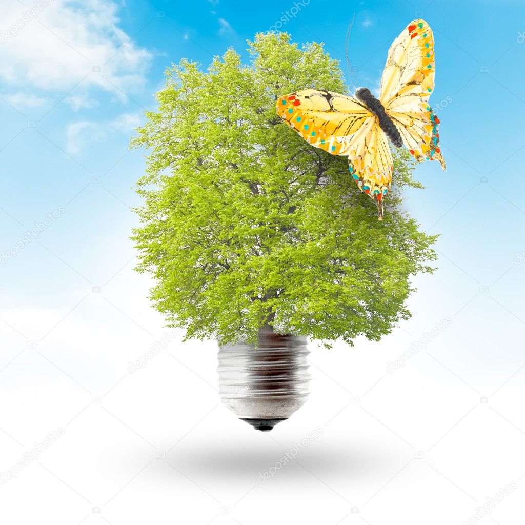 Green energy concept - save green planet