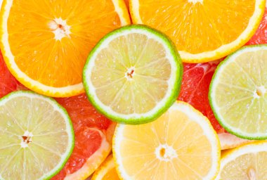 Mixed citrus fruit clipart