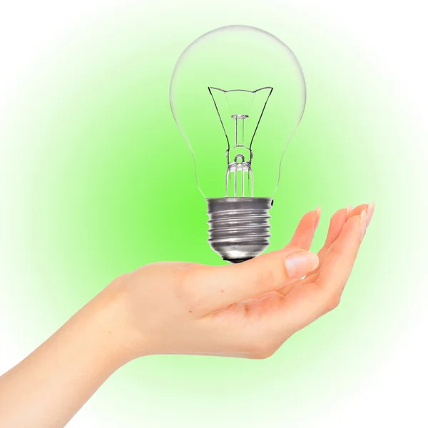 Lamp in een hand — Stockfoto
