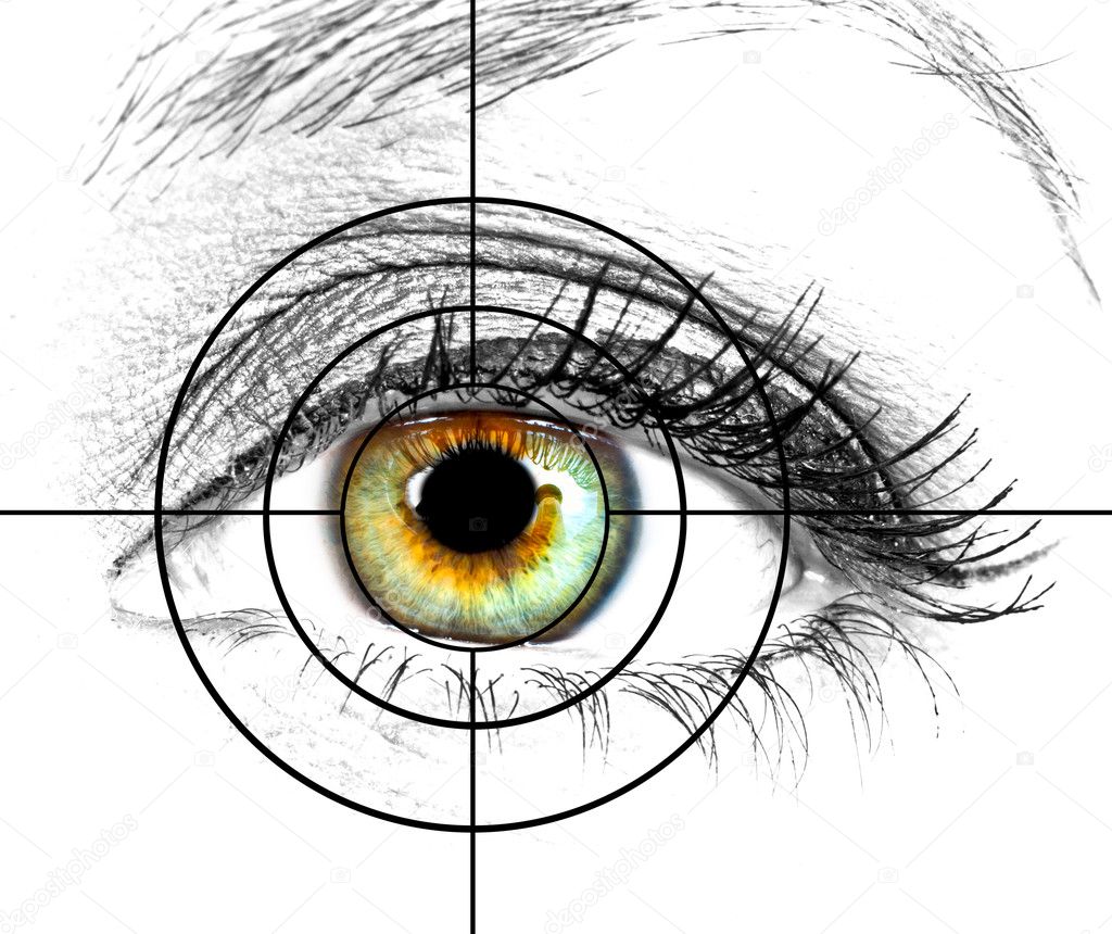 Human eye and target