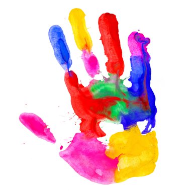 Colored hand print clipart