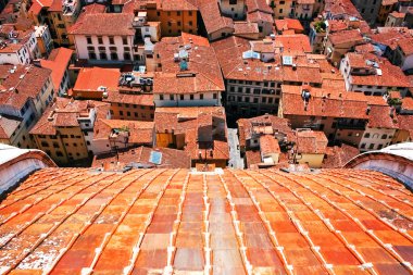 Aerial view of red roofs in Florence clipart