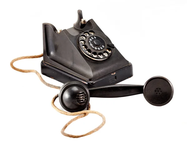 Altes schwarzes Telefon — Stockfoto