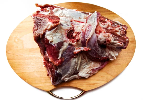 Red raw meat over white — Stock Photo, Image