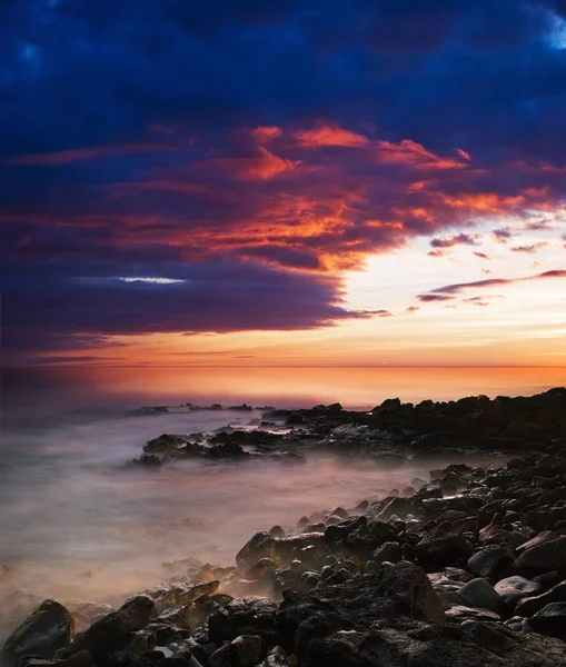 Piękny zachód słońca hawajski — Zdjęcie stockowe