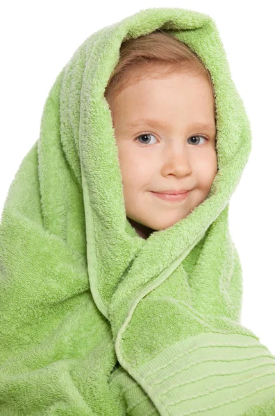 Menina na toalha de banho — Fotografia de Stock