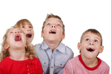 Surprised by children looking up clipart