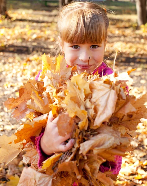 Ragazza nel parco di autunno — Foto Stock