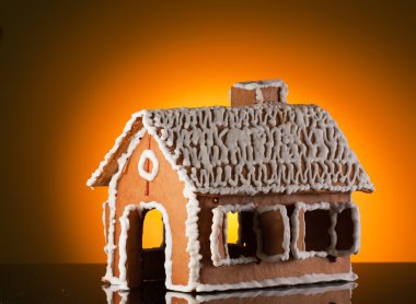 Gingerbread house on white clipart