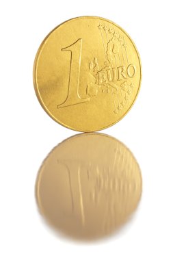 Beyaz arkaplanda euro sikke