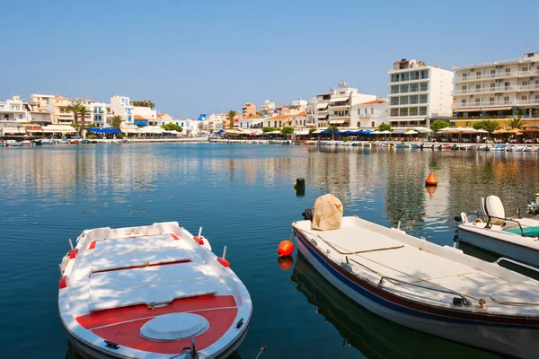 Kilátás nyílik agios nikolaos. Crete, Görögország — Stock Fotó