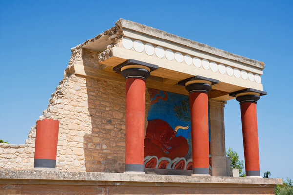 North Entrance of Knossos palace. Crete, Greece