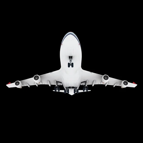 Beyaz arka plan üzerinde izole ticari uçak — Stok fotoğraf