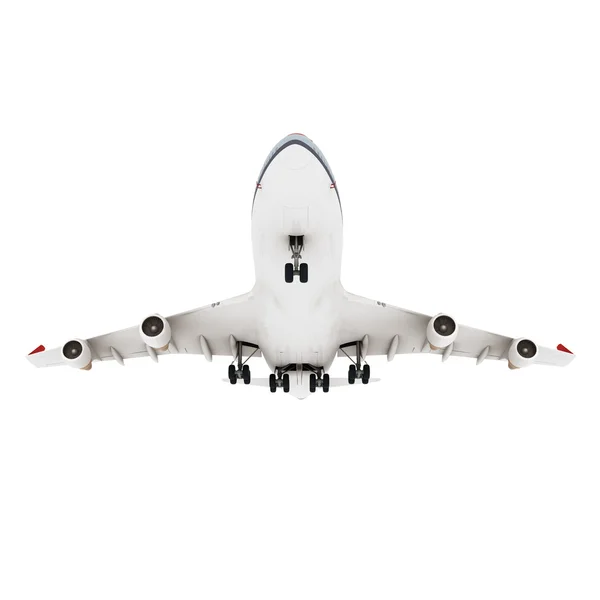 Commerciële vliegtuig geïsoleerd op witte achtergrond — Stockfoto
