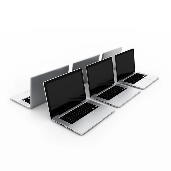 Obchodní počítače technologie na bílém pozadí — Stock fotografie