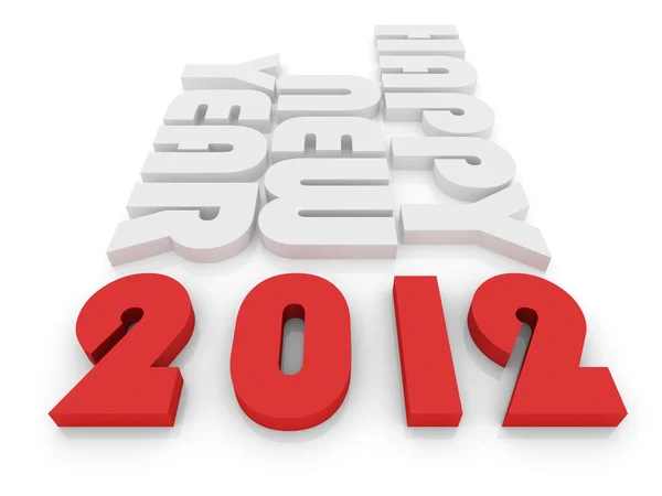 Boldog új évet 2012 elszigetelt fehér — Stock Fotó
