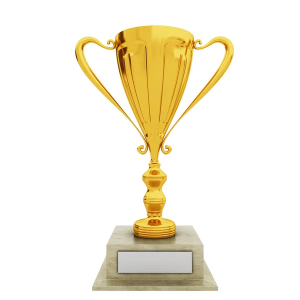 Golden Trophy on white — Stock Photo, Image