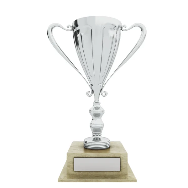 Silver Trophy on white — Stock Photo, Image