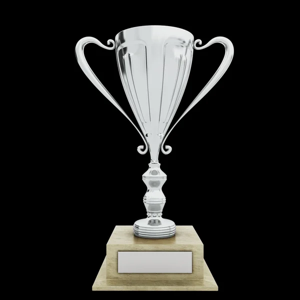 Silver Trophy on black — Stock Photo, Image