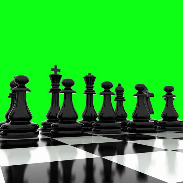 Шахові фігури на шаховій дошці — стокове фото