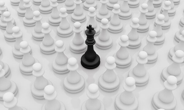 Иллюстрация лидерства на белом фоне
