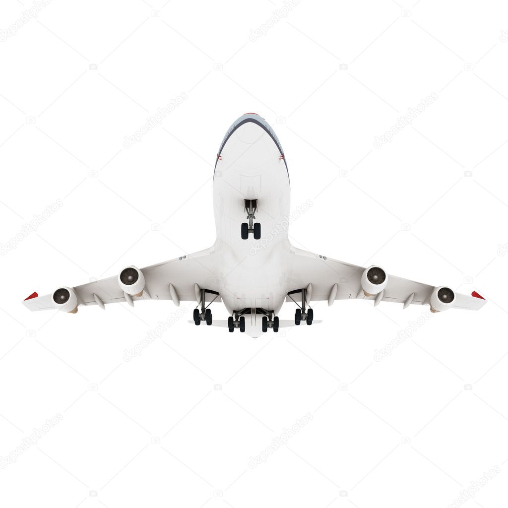 Commercial airplane isolated on white background