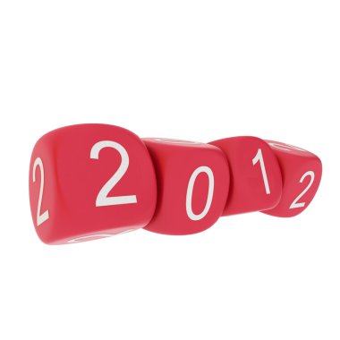 Yeni yıl 2012 beyaz zemin üzerine