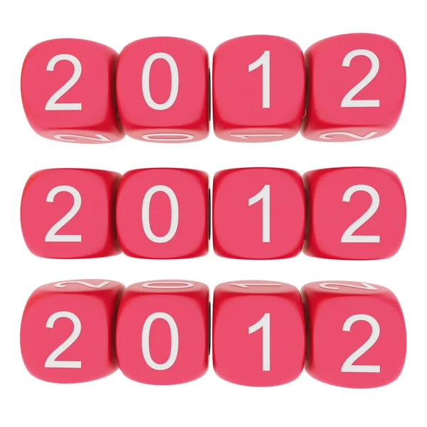 Nowy rok 2012 na białym tle — Zdjęcie stockowe